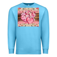 Ocean Blue cancer hearts Premium Sweatshirt - CowGirlArtShop