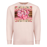 Pale Pink cancer hearts Premium Sweatshirt - CowGirlArtShop