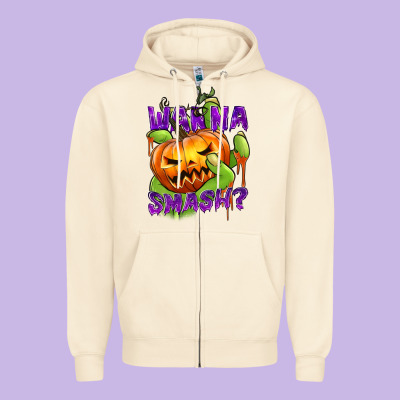 Wanna Smash? Zipper Hoodie Designed By Texasbilliewilder