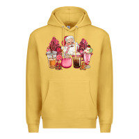 Antique Gold pink christmas pink tree santa coffe cups Premium Hoodie - CowGirlArtShop