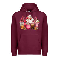 Burgundy pink christmas pink tree santa coffe cups Premium Hoodie - CowGirlArtShop