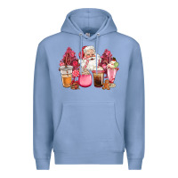 Colony Blue pink christmas pink tree santa coffe cups Premium Hoodie - CowGirlArtShop
