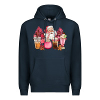 Navy pink christmas pink tree santa coffe cups Premium Hoodie - CowGirlArtShop