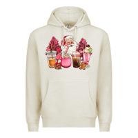 Oatmeal Heather pink christmas pink tree santa coffe cups Premium Hoodie - CowGirlArtShop
