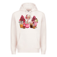 Pale Pink pink christmas pink tree santa coffe cups Premium Hoodie - CowGirlArtShop