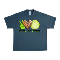 Midnight Navy peace love tennis Urban Heavy Tee - AdoDesignShop