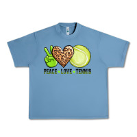 Pebble Blue peace love tennis Urban Heavy Tee - AdoDesignShop