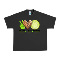 Pigment Black peace love tennis Urban Heavy Tee - AdoDesignShop