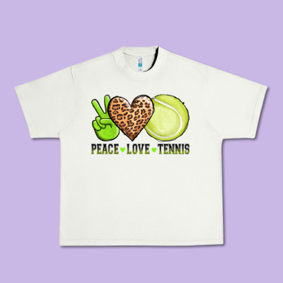 Peace Love Tennis Urban Heavy Tee Designed By Adodesignshop