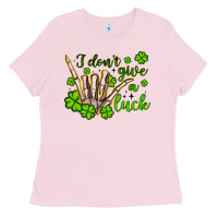 Bubblegum Pink i don t give a luck Ladies Tee - Artiststas