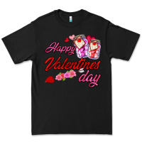 Black happy valentines day Premium Tee - AdoDesignShop