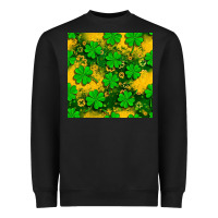 Black St. Patricks clover pattern digital paper Heavyweight Sweatshirt - BundleAndBundleShop