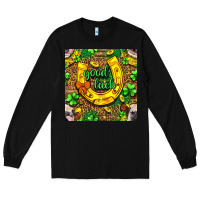 Black St. Patricks good luck with cow digital paper Long Sleeve Tee - BundleAndBundleShop