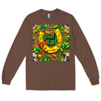 Chestnut St. Patricks good luck with cow digital paper Long Sleeve Tee - BundleAndBundleShop