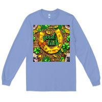 Colony Blue St. Patricks good luck with cow digital paper Long Sleeve Tee - BundleAndBundleShop
