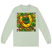 Matcha St. Patricks good luck with cow digital paper Long Sleeve Tee - BundleAndBundleShop