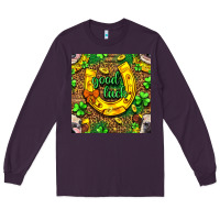 Plum St. Patricks good luck with cow digital paper Long Sleeve Tee - BundleAndBundleShop