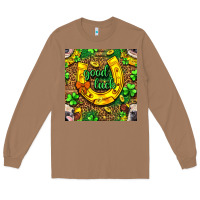 Toasted Coconut St. Patricks good luck with cow digital paper Long Sleeve Tee - BundleAndBundleShop