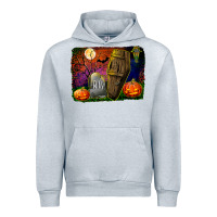 Heather Grey headstone and coffin background Urban Hoodie - BundleAndBundleShop