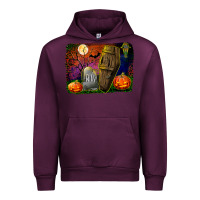 Mauve Wine headstone and coffin background Urban Hoodie - BundleAndBundleShop