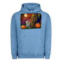 Pigment Pebble Blue headstone and coffin background Urban Hoodie - BundleAndBundleShop