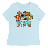 Baby Blue 1 st grade let's do this Ladies Tee - JahusDesignShop