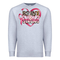 Heather Grey brave and strong cancer awareness Premium Sweatshirt - CowGirlArtShop