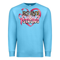 Ocean Blue brave and strong cancer awareness Premium Sweatshirt - CowGirlArtShop