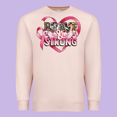 Brave And Strong Cancer Awareness Premium Sweatshirt Designed By Cowgirlartshop