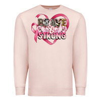 Pale Pink brave and strong cancer awareness Premium Sweatshirt - CowGirlArtShop