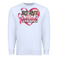 White brave and strong cancer awareness Premium Sweatshirt - CowGirlArtShop