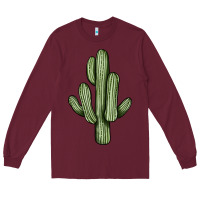 Burgundy cactus Long Sleeve Tee - JahusDesignShop