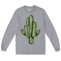 Heather Grey cactus Long Sleeve Tee - JahusDesignShop