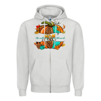 Thankful Grateful Blessed Mom Pumpkin Zipper Hoodie | Teevron