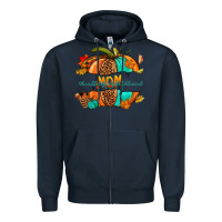 Navy thankful grateful blessed mom pumpkin Zipper Hoodie - NancyCooperArtShop