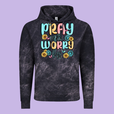 Pray More Worry Less Vintage Hoodie Designed By Maliassmallbusiness