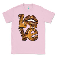 Bubblegum Pink love leopard with lips Classic Tee - NancyCooperArtShop