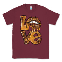 Burgundy love leopard with lips Classic Tee - NancyCooperArtShop