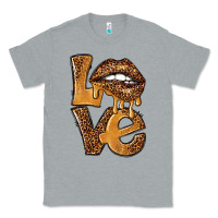 Heather Grey love leopard with lips Classic Tee - NancyCooperArtShop