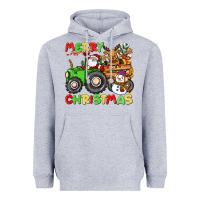 Heather Grey merry christmas crew tractor Heavyweight Hoodie - CowGirlArtShop