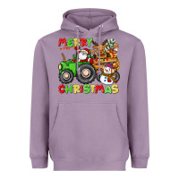 Lavender merry christmas crew tractor Heavyweight Hoodie - CowGirlArtShop