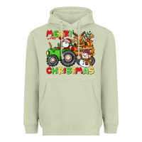 Matcha merry christmas crew tractor Heavyweight Hoodie - CowGirlArtShop