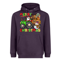 Plum merry christmas crew tractor Heavyweight Hoodie - CowGirlArtShop