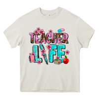Cream teacher life Heavy Core Tee - AdoDesignShop