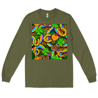 Army Green St. Patricks rainbow seamless Long Sleeve Tee - BundleAndBundleShop