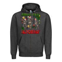 Charcoal Heather Jingle bell rockin' Zipper Hoodie - NancyCooperArtShop