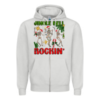 Dove Grey Jingle bell rockin' Zipper Hoodie - NancyCooperArtShop