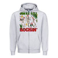 Heather Grey Jingle bell rockin' Zipper Hoodie - NancyCooperArtShop