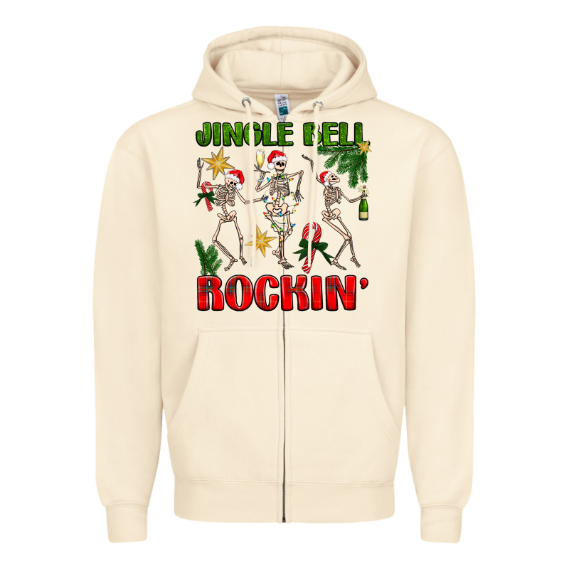 Jingle Bell Rockin' Zipper Hoodie by NancyCooperArtShop | Teevron