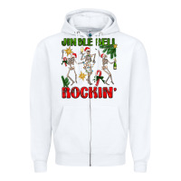 White Jingle bell rockin' Zipper Hoodie - NancyCooperArtShop